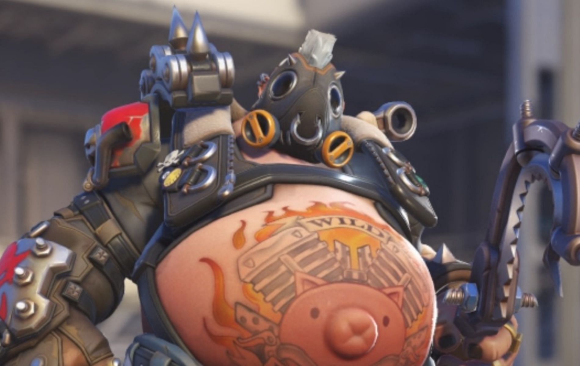 Roadhog has an annoying chain as his secondary weapon that can be used to hook in enemies (Image via Blizzard Entertainment)