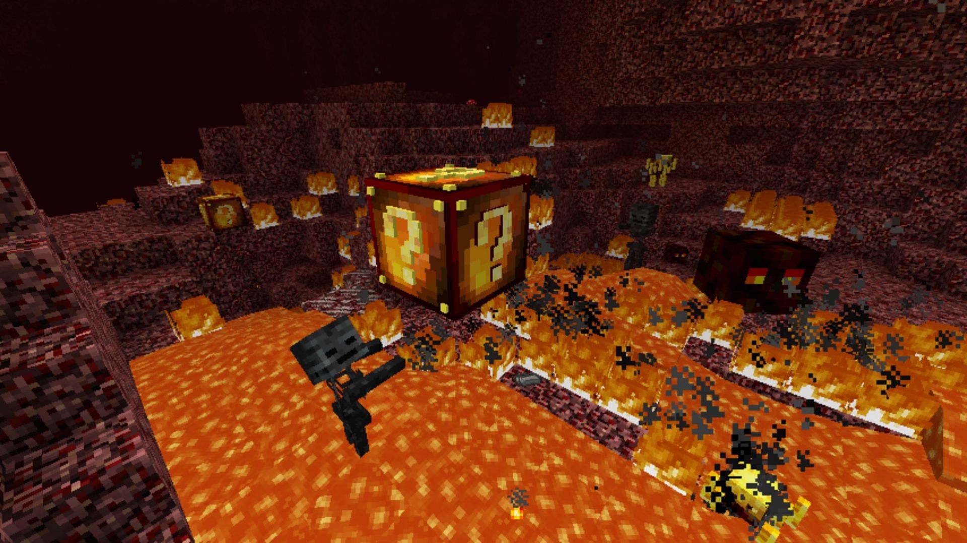 This lucky block mod brings new fire and Nether-related items to Minecraft (Image via CurseForge)