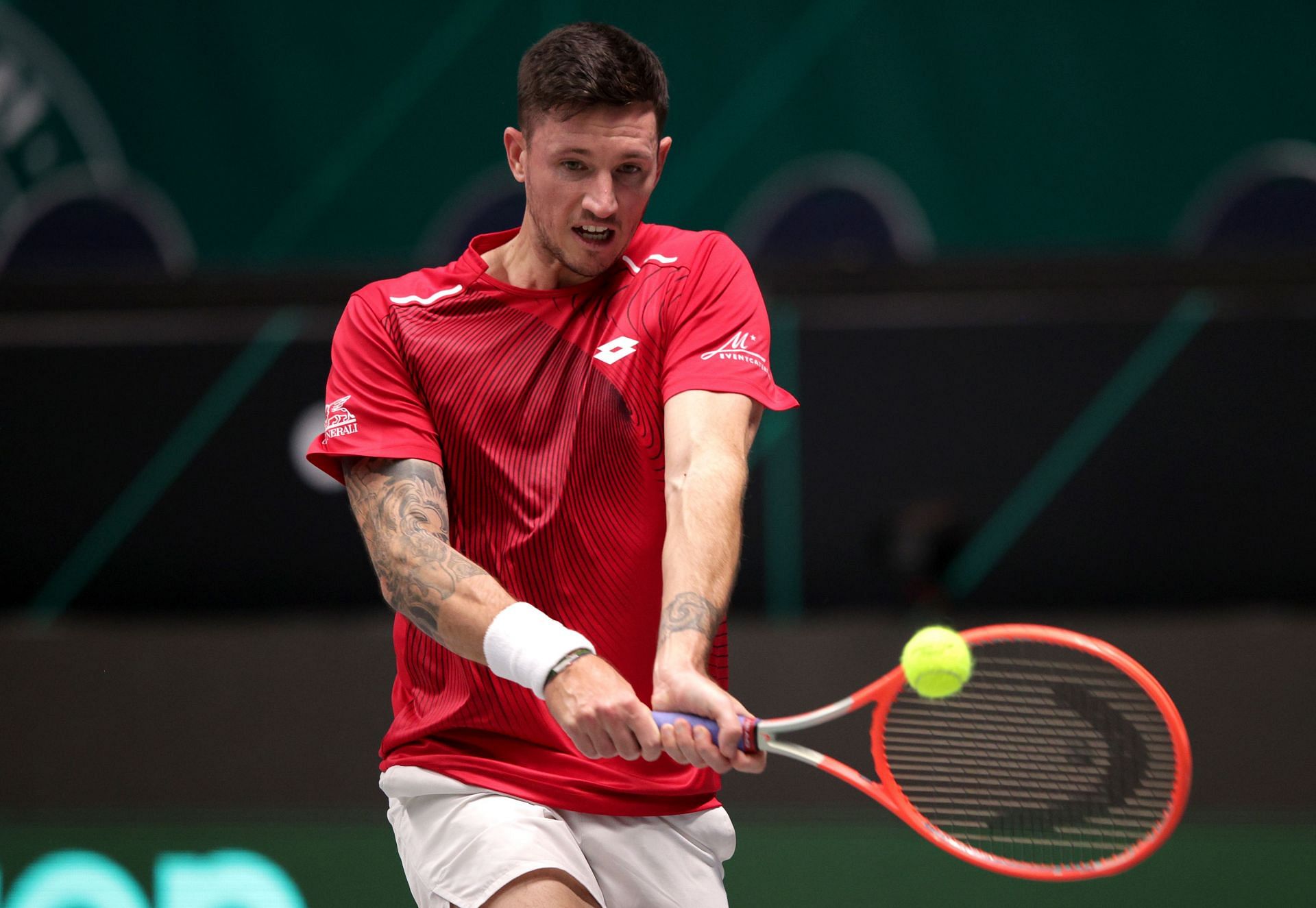 Dennis Novak at the 2021 Davis Cup.