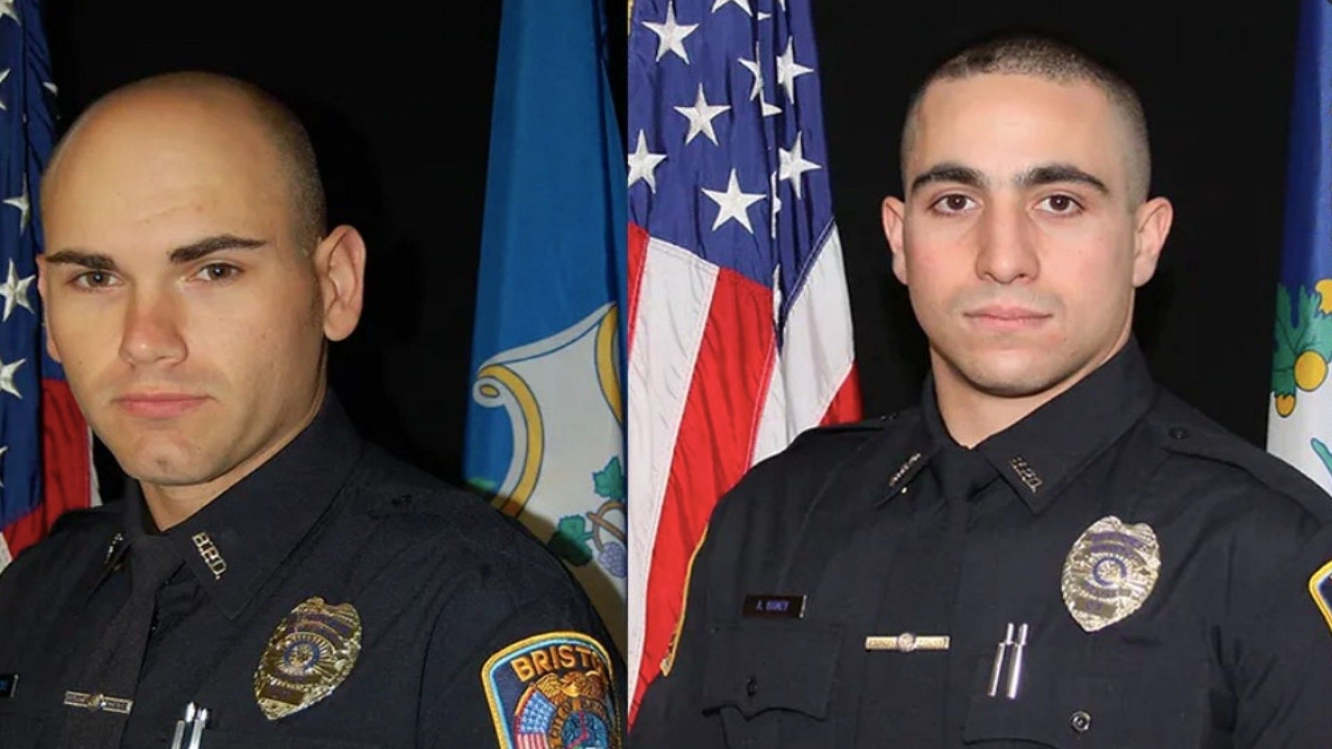 Two Two Bristol police officers were fatally shot on October 12 (Image via South Kingstown Police Department/Twitter)