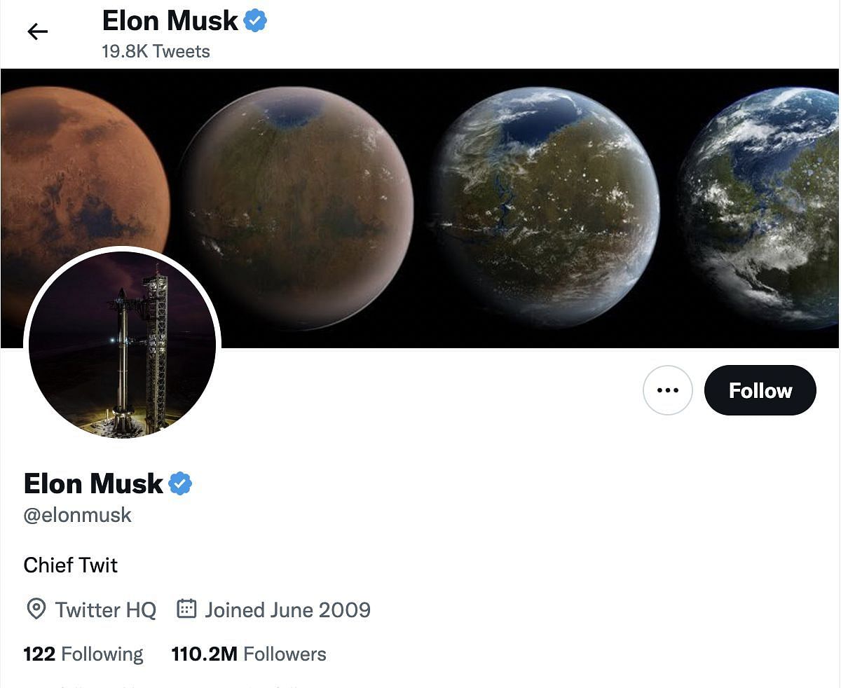 Elon Musk changed his bio and his location, making netizens curious about the Twitter deal. (Image via Twitter)