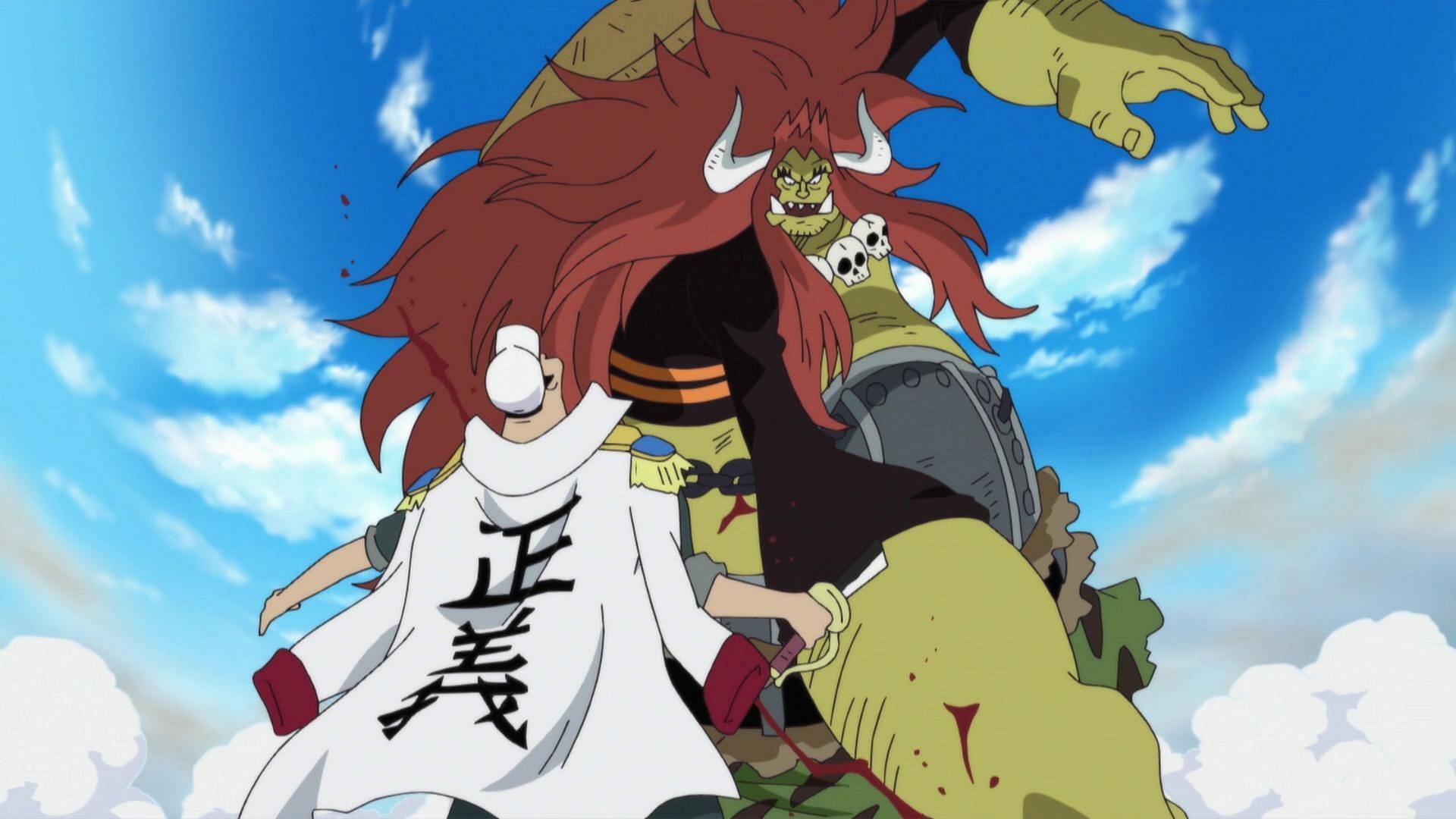 Oars fighting to save Ace (Image via Toei Animation)