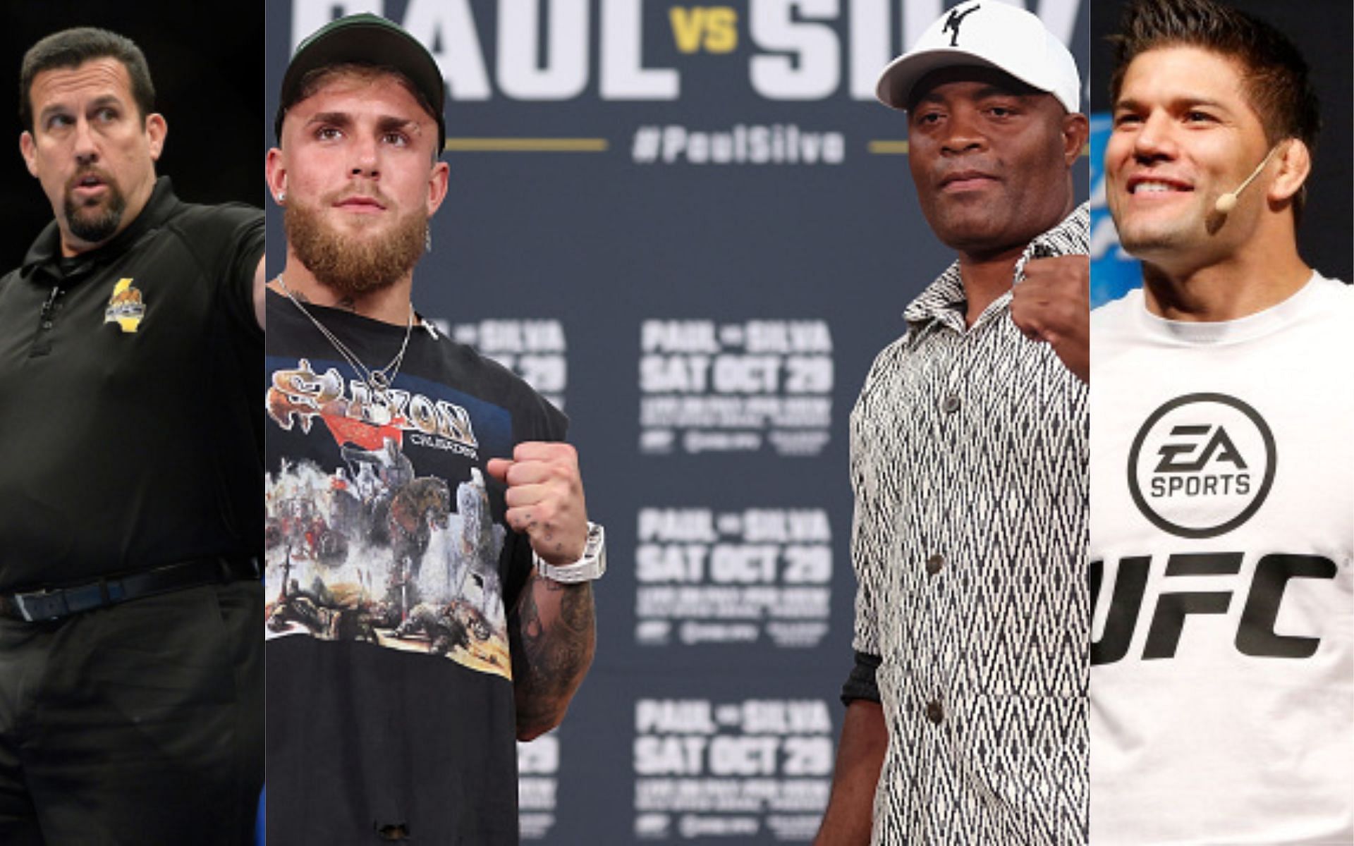 John McCarthy (left), Jake Paul (middle left), Anderson Silva (middle right), and Josh Thomson (right)(Images via Getty)