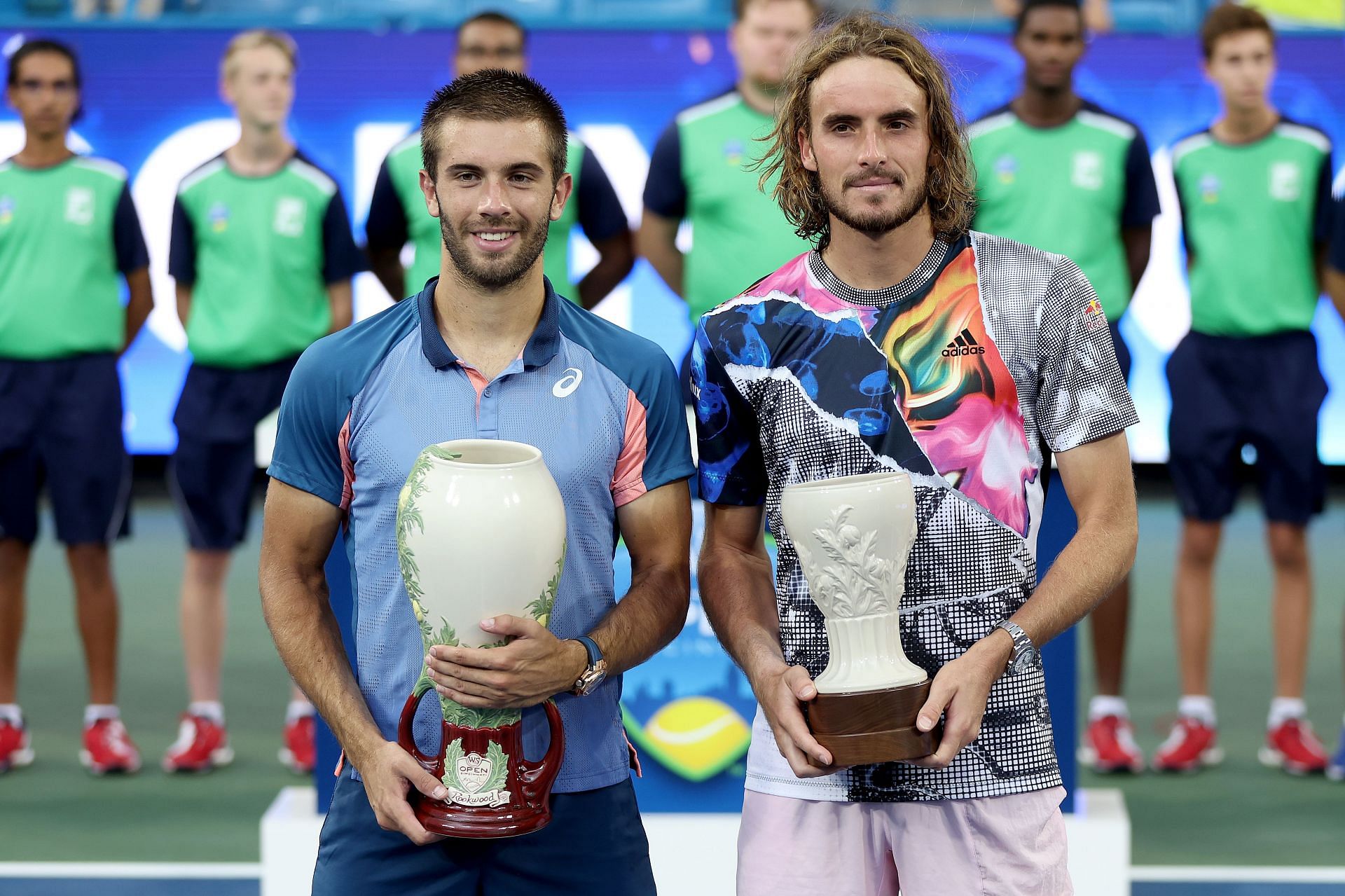 Borna Coric and Stefanos Tsitsipas at the 2022 Western &amp; Southern Open.