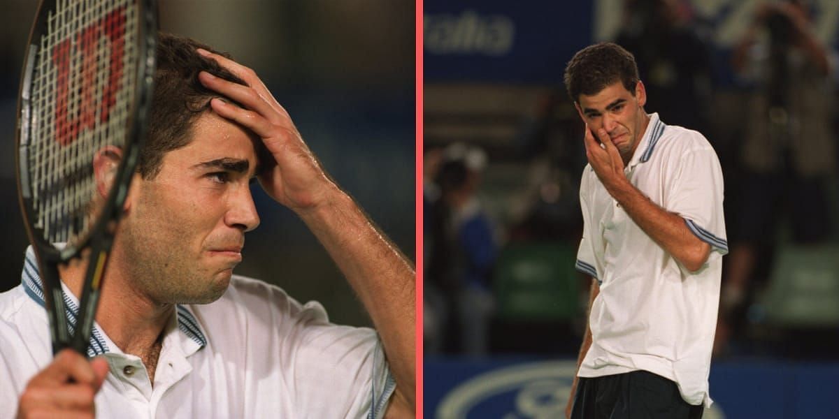 Pete Sampras in tears at the 1995 Australian Open