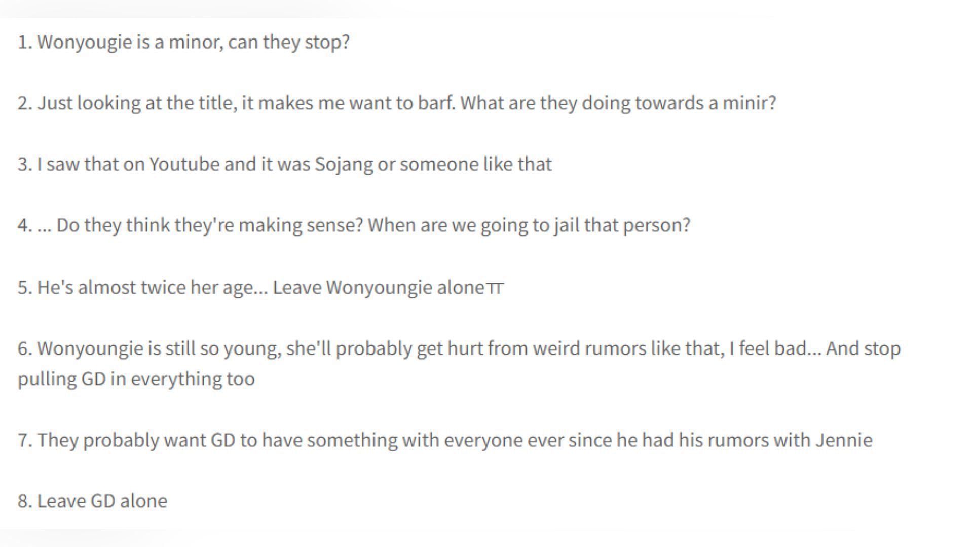 Korean netizens&#039; comments on the dating rumor (Image via pannchoa)