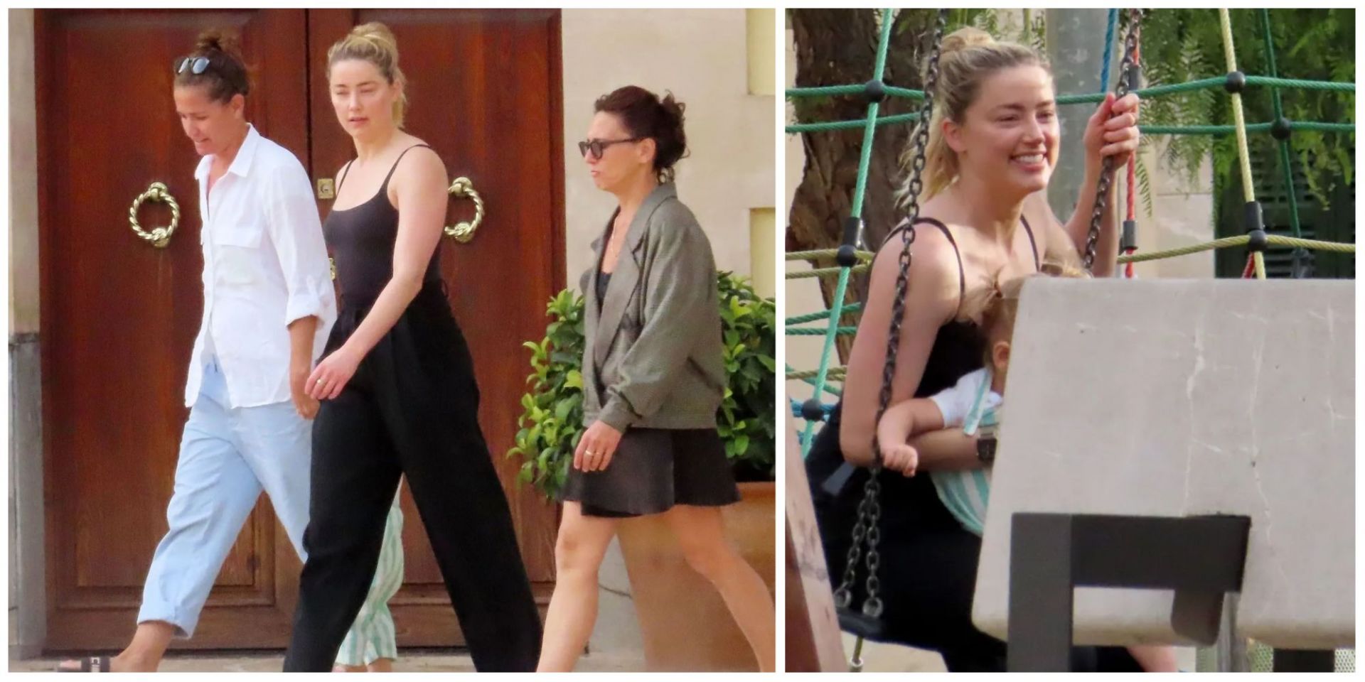 Amber Heard spotted in Spain with her daughter and girlfriend, enjoying a luxury trip. (Image via BACKGRID)