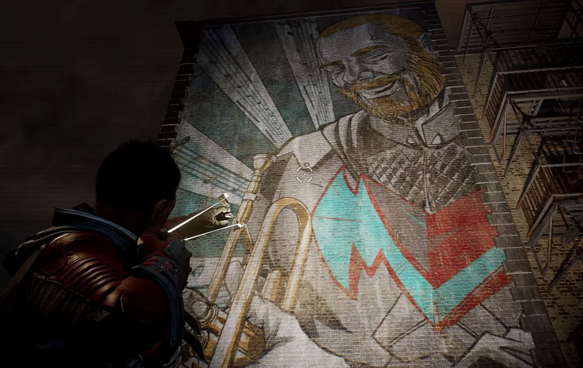 This graffiti celebrates the life of Artist Jose Holder (Image via Batman Arkham Videos/YouTube)