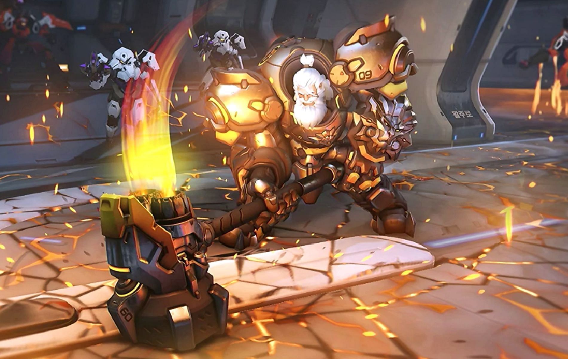 Reinhardt using his ultimate ability Earthshatter in the Overwatch 2 Beta version (Image via Blizzard Entertainment)