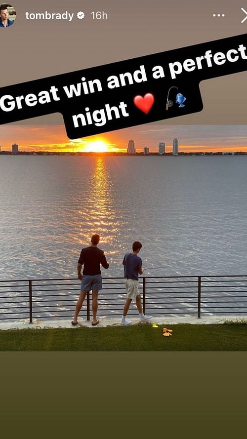 The quarterback and his oldest son Jack fishing. (via @TomBrady in IG)