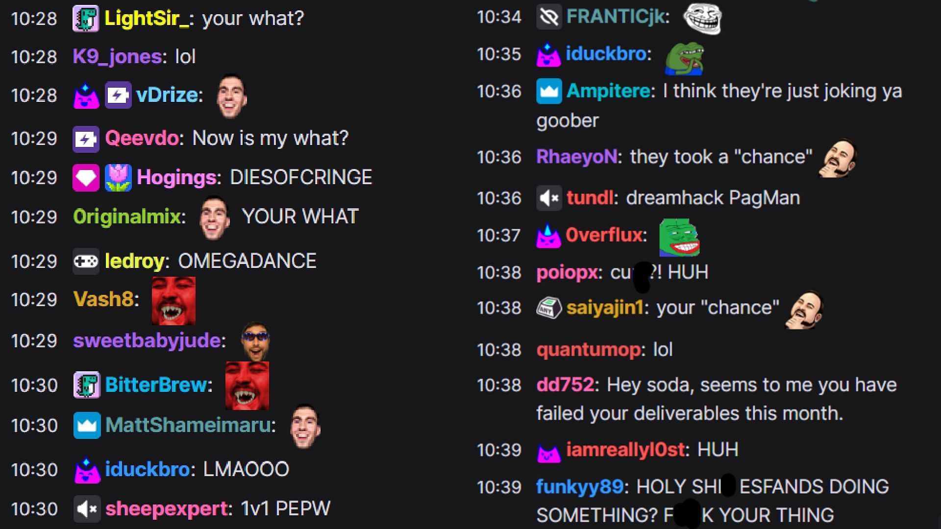 Fan reactions (Image via sodapoppin/Twitch)