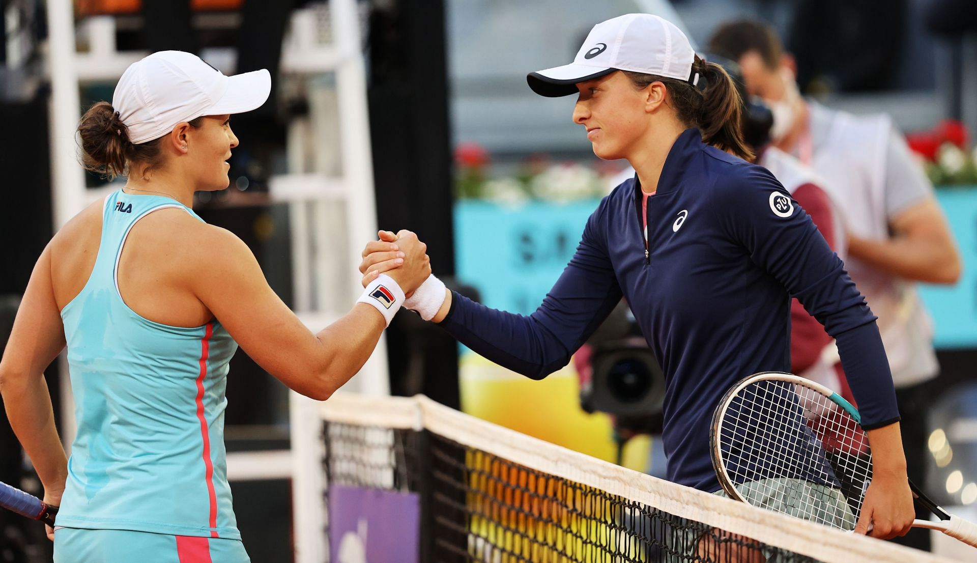 Ashleigh Barty and Iga Swiatek at the Madrid Open.