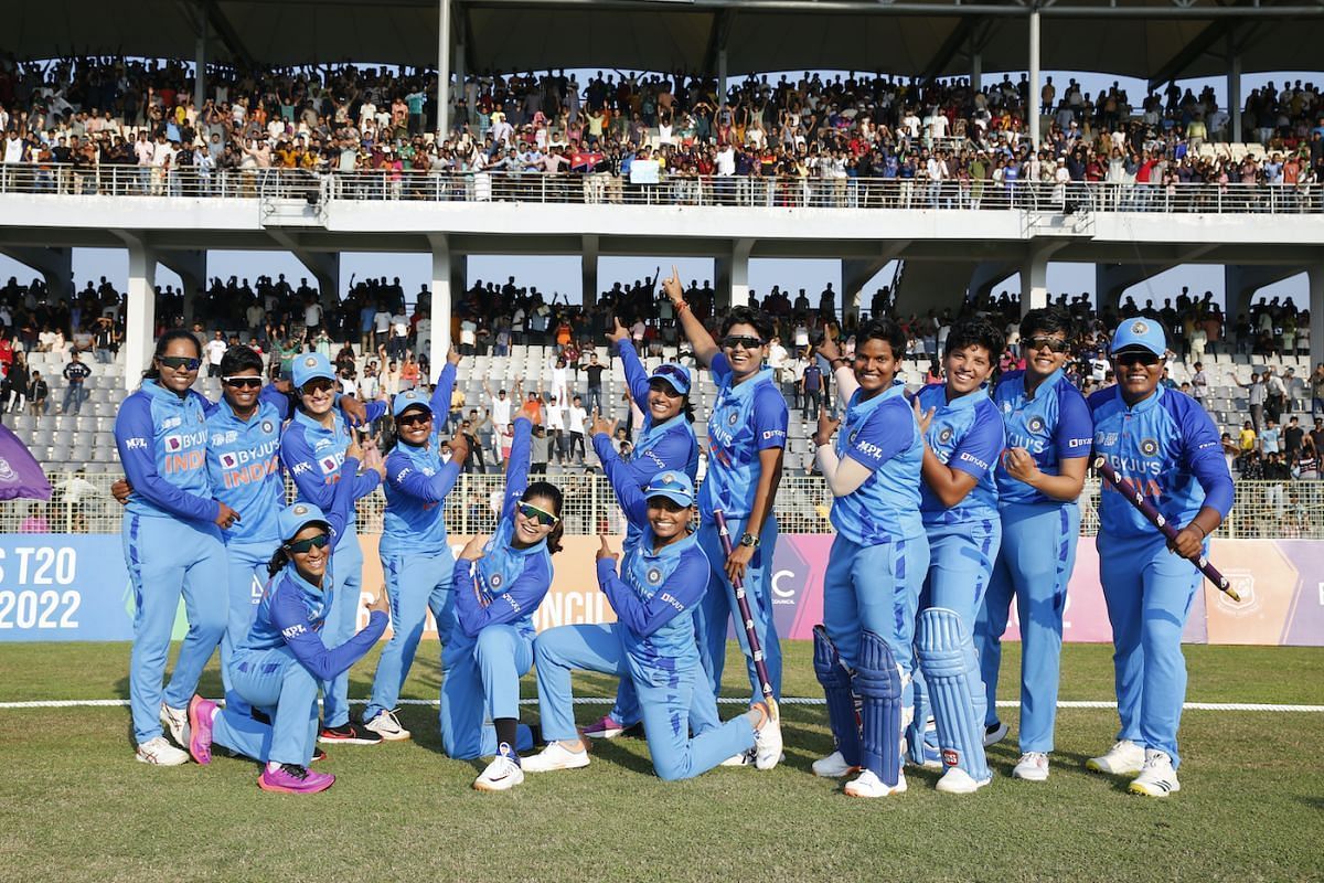 खिताबी जीत का जश्न  मनाती हुईं भारतीय खिलाड़ी (Photo - ACC)