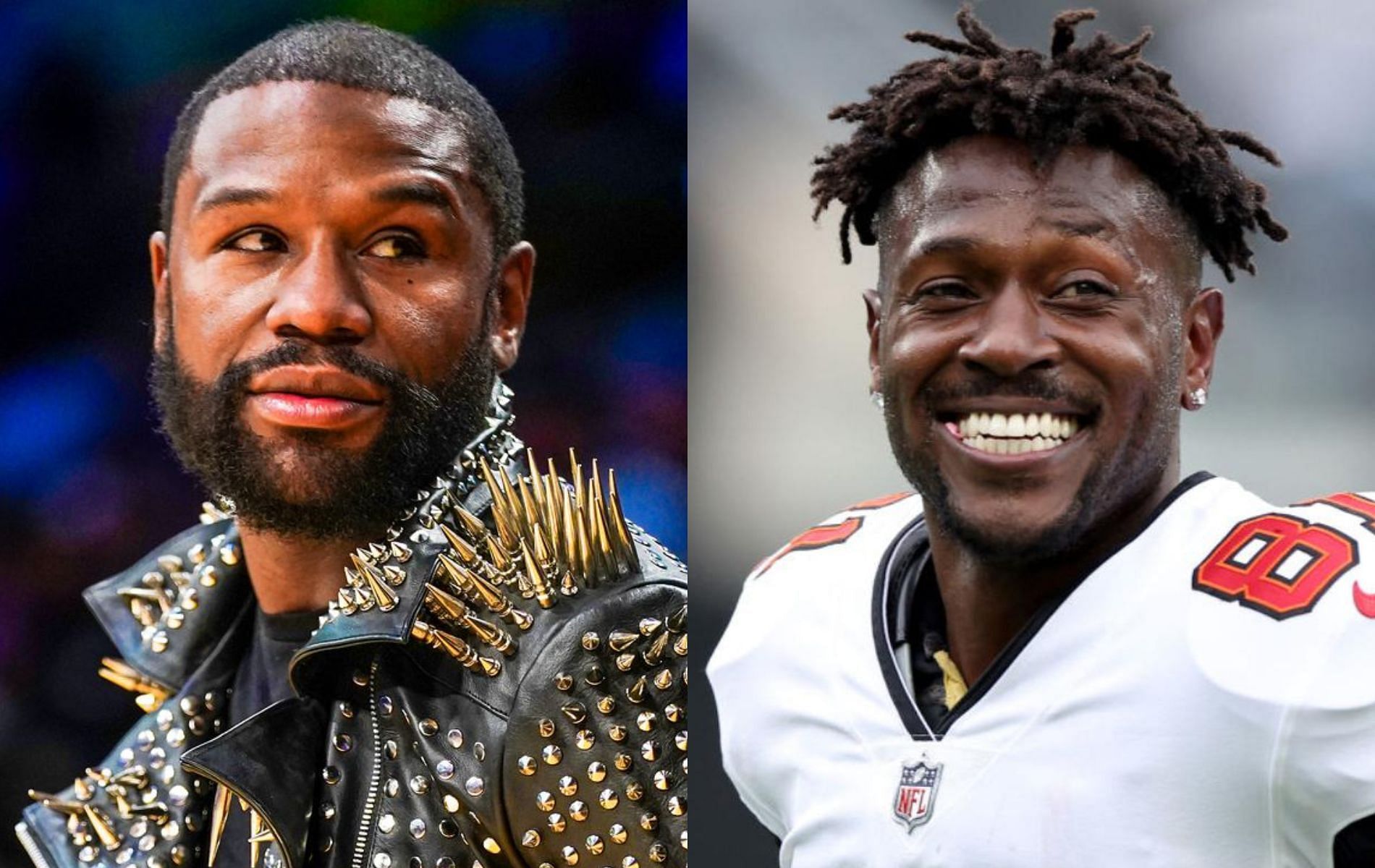 Floyd Mayweather (left) and Antonio Brown (right)