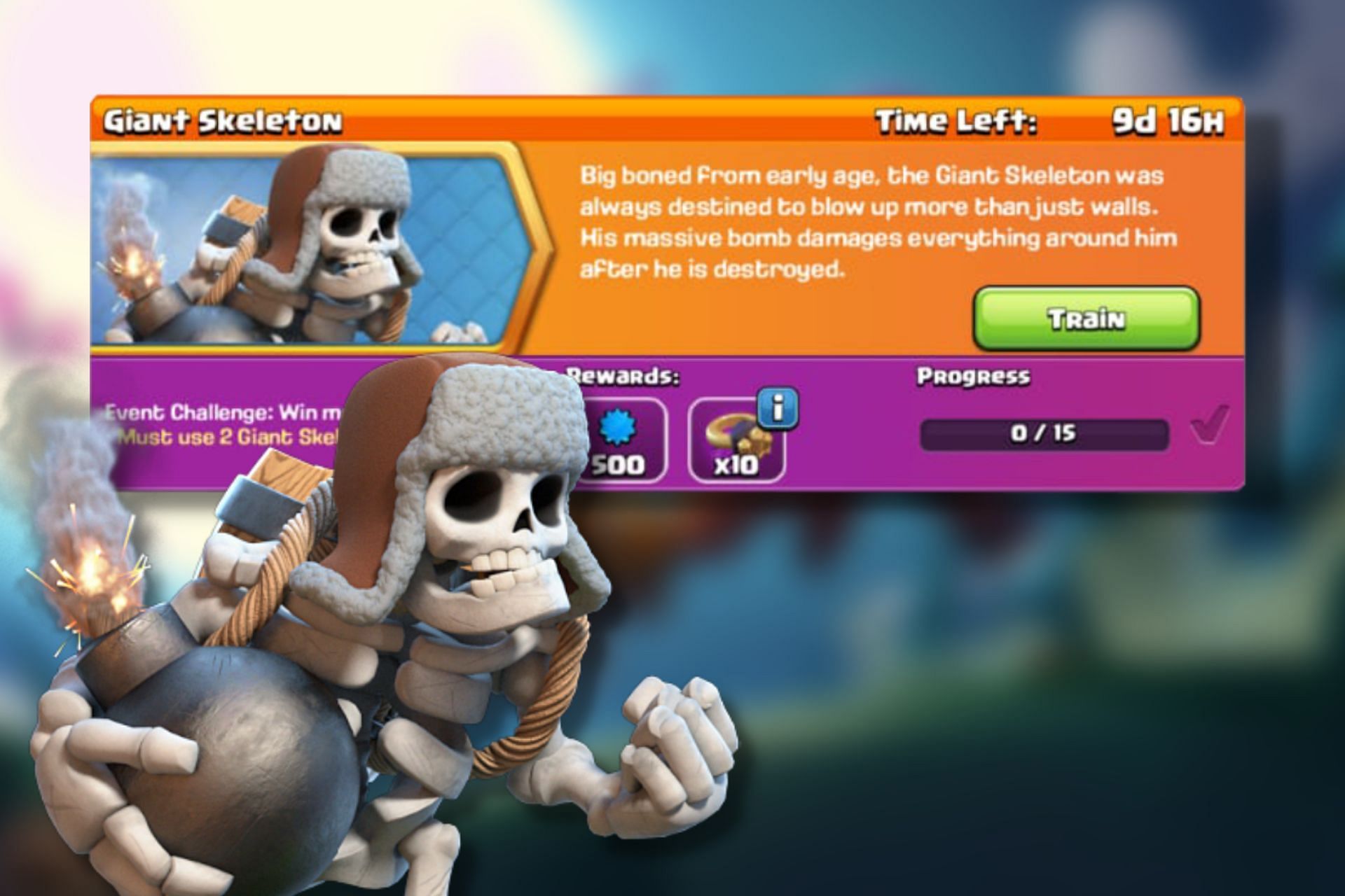 Gaint Skeleton Challenge in Clash of Clans (Image via Sportskeeda)