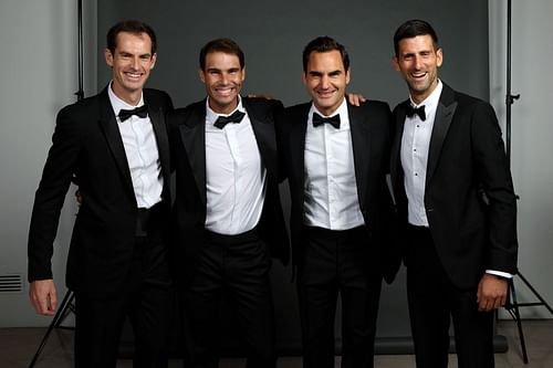 L-R: Andy Murray, Rafael Nadal, Roger Federer, and Novak Djokovic