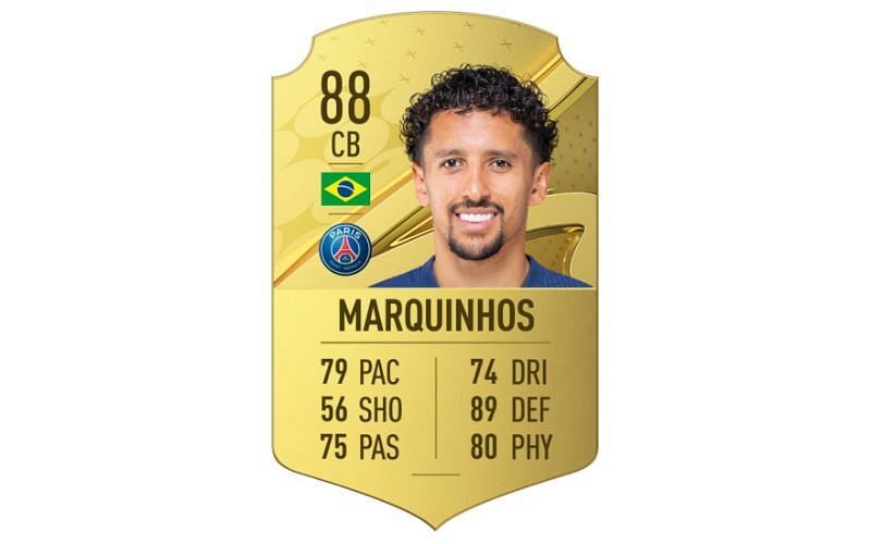 Marquinhos has an overall of 88 (Image via EA Sports)