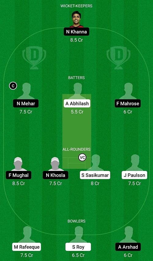 Dream11 Team for Gozo vs Marsa - ECS Malta T10 2022.