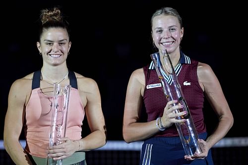 Maria Sakkari and Anett Kontaveit at the 2021 Ostrava Open.