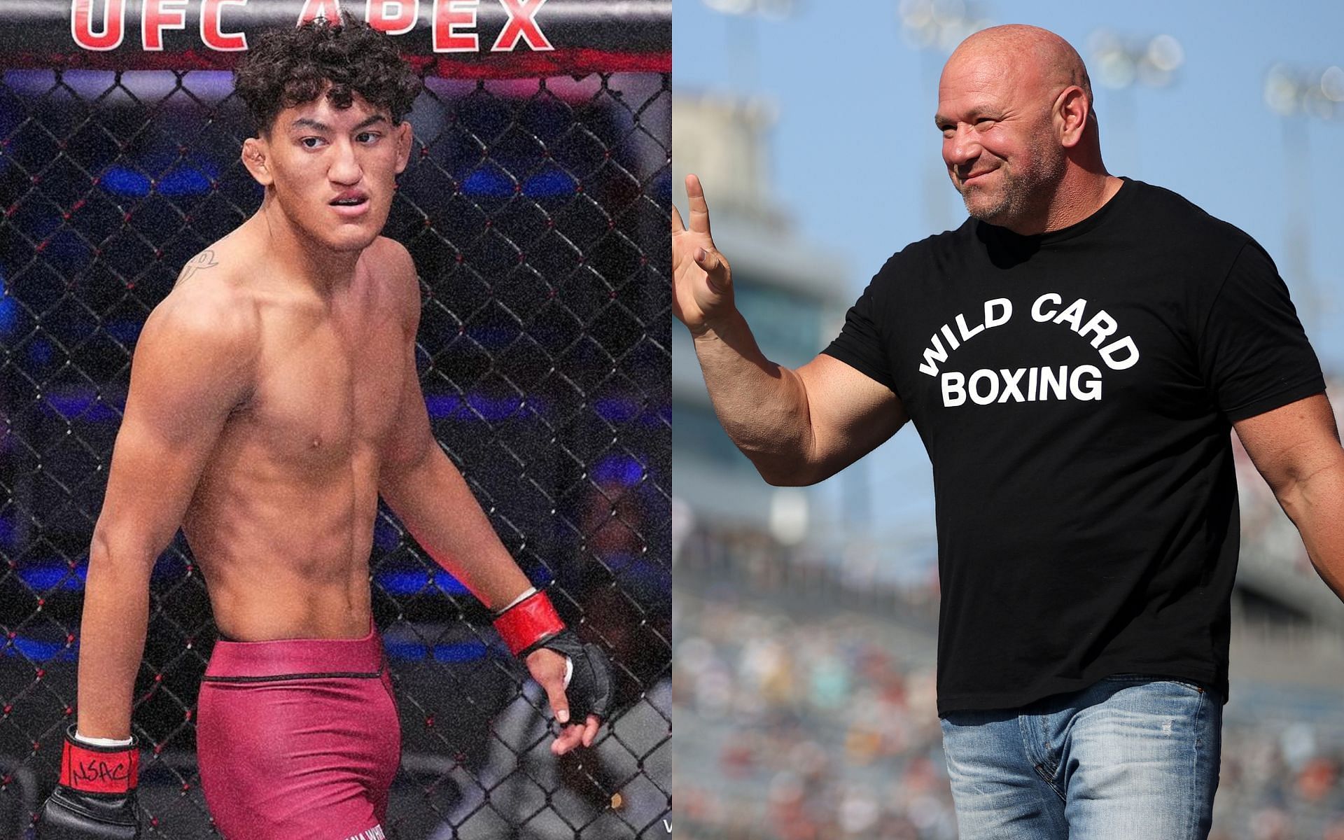 Raul Rosas Jr. (left) Dana White (right) (image courtesy @bleacherreport Instagram