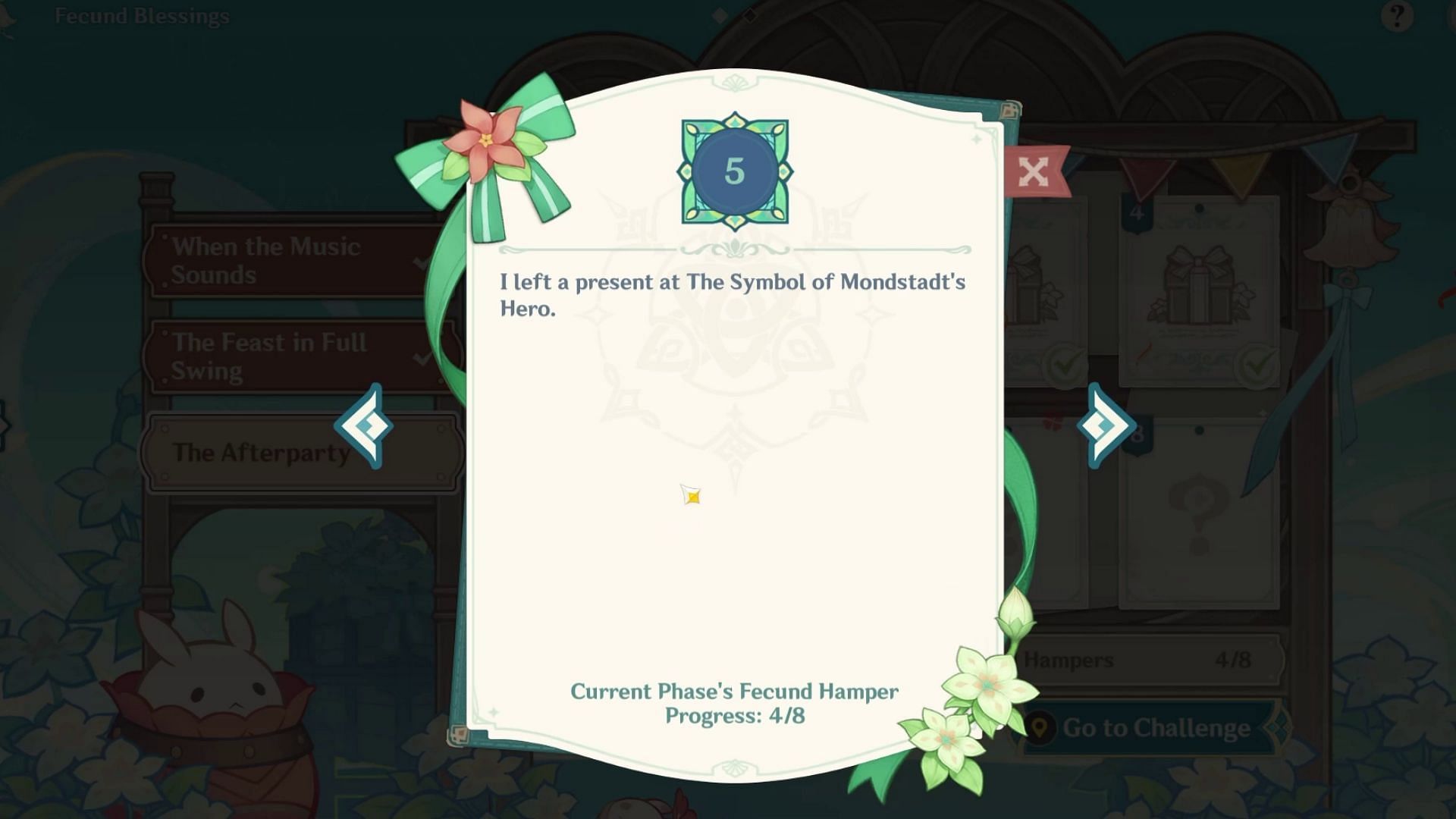 The I left a present at The Symbol of Mondstadt&#039;s Hero clue (Image via HoYoverse)