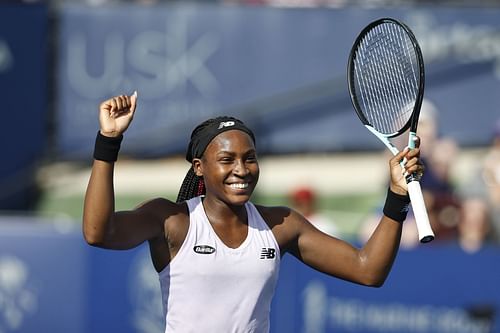 Gauff at the 2022 San Diego Open.