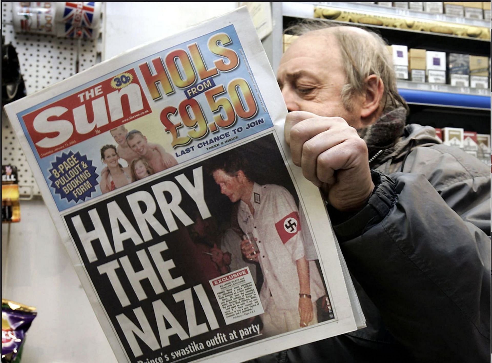Image of Prince Harry in a Nazi costume resurfaces online; receives major backlash. (Image via Adam Butler/ AP Photo)