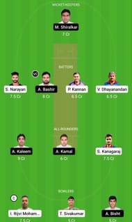 Dream11 Team for Ghubrah Giants vs Khuwair Warriors - Oman D10 League 2022.