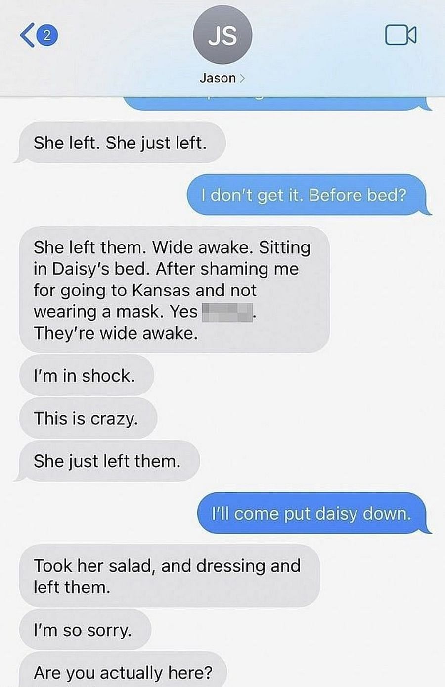 Text messages between the nanny and Jason Sudeikis (Image via DailyMail)