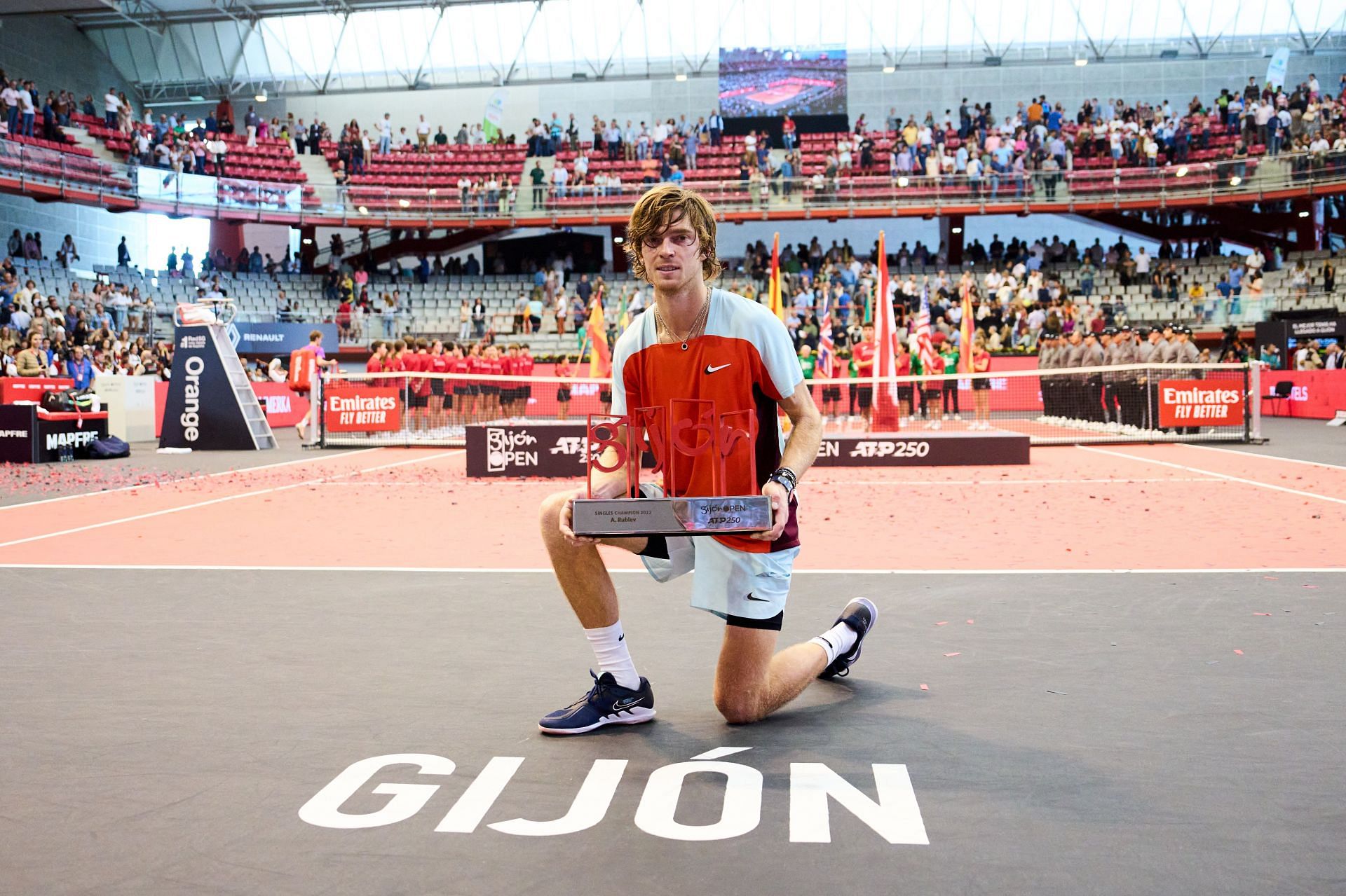Andrey Rublev at the 2022 Gijon Open.
