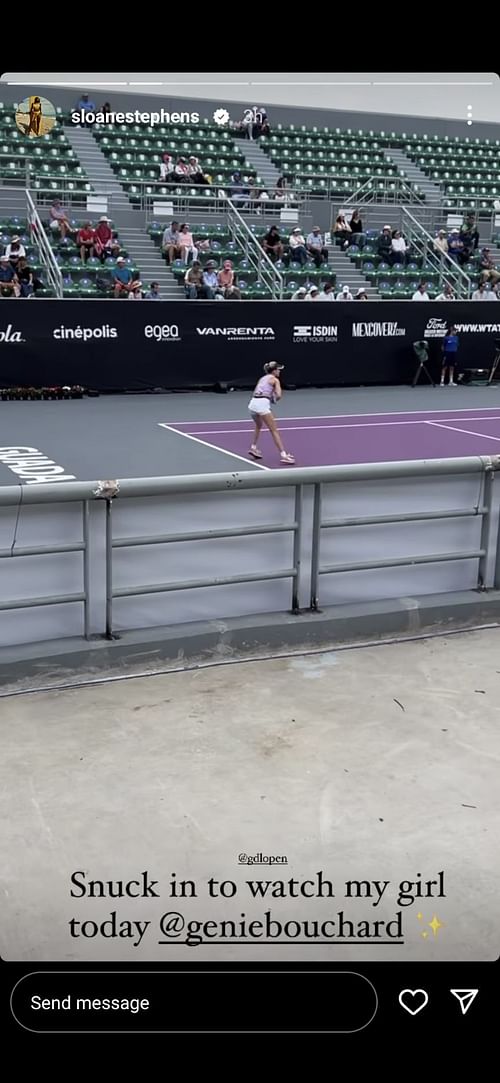 Sloane stephens watches Eugenie Bouchard