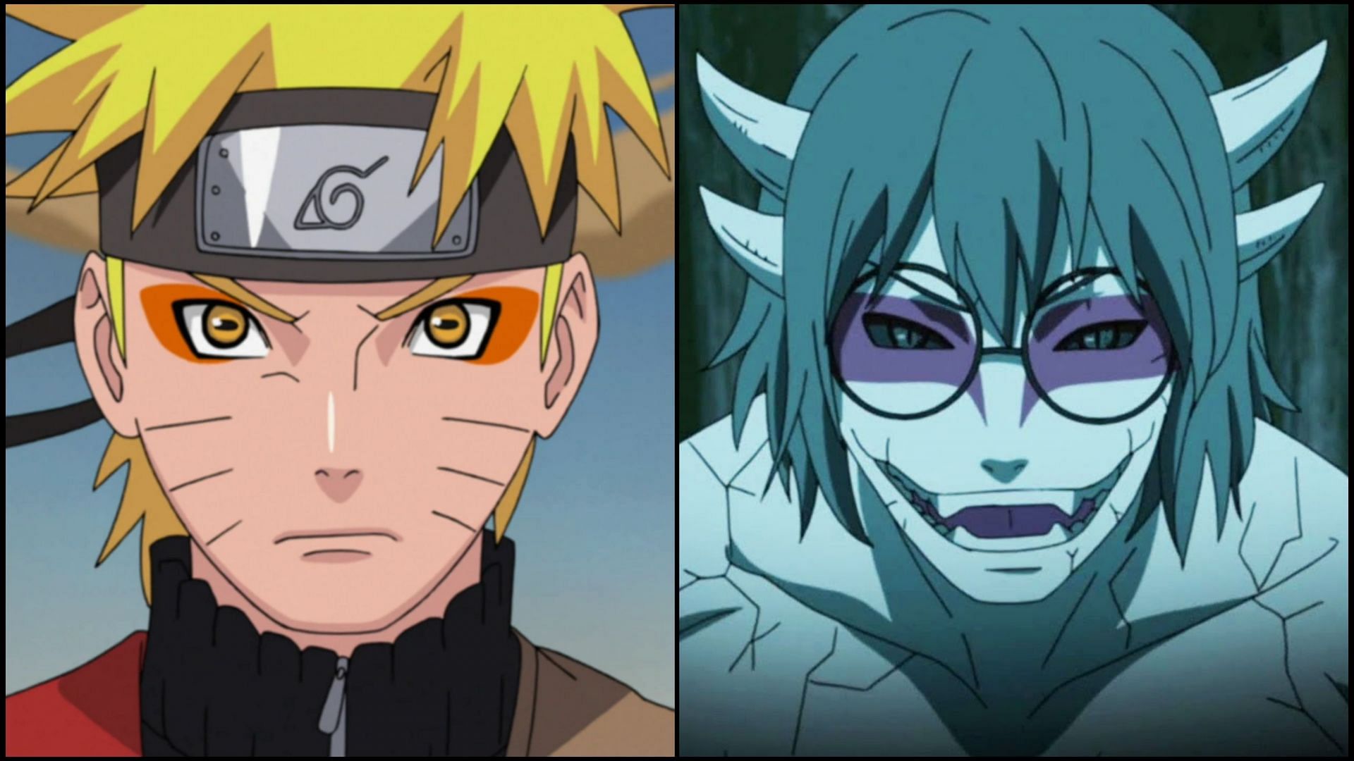 Naruto und Kabutos Sage-Modus-Markierungen (Bild von Masashi Kishimoto/Studio Pierrot)