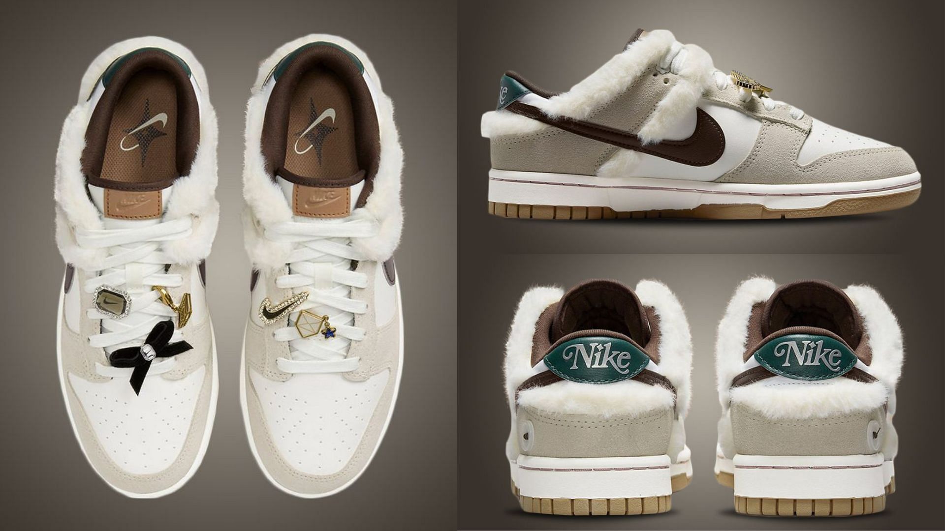 Here&#039;s a detailed look at Nike Dunk Low Fur and Bling sneakers (Image via Sportskeeda)