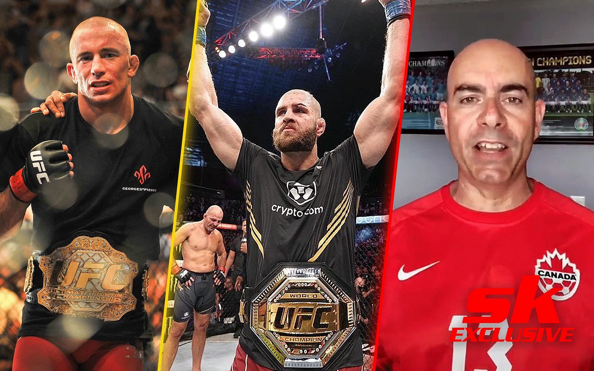 Georges St-Pierre (Left), Jiri Prochazka (Middle), Joe Ferraro (Right) [Image courtesy: Getty, @jirkaprochazka on Instagram, @JoeAFerraro on Twitter]