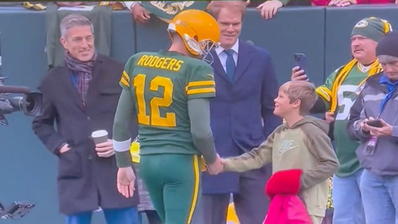 The Packers star with T.J. Olsen on Sunday