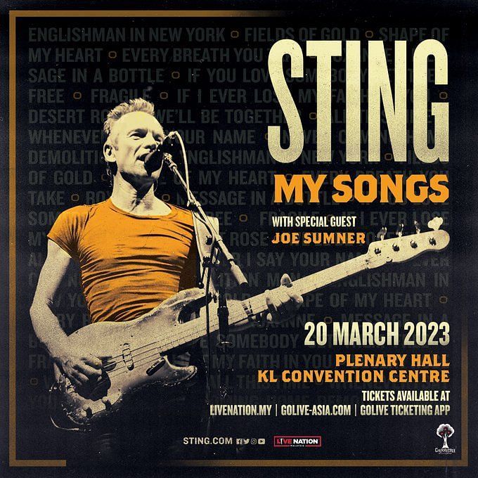 Sting Kuala Lumpur concert Tickets, presale, price, where to buy and more