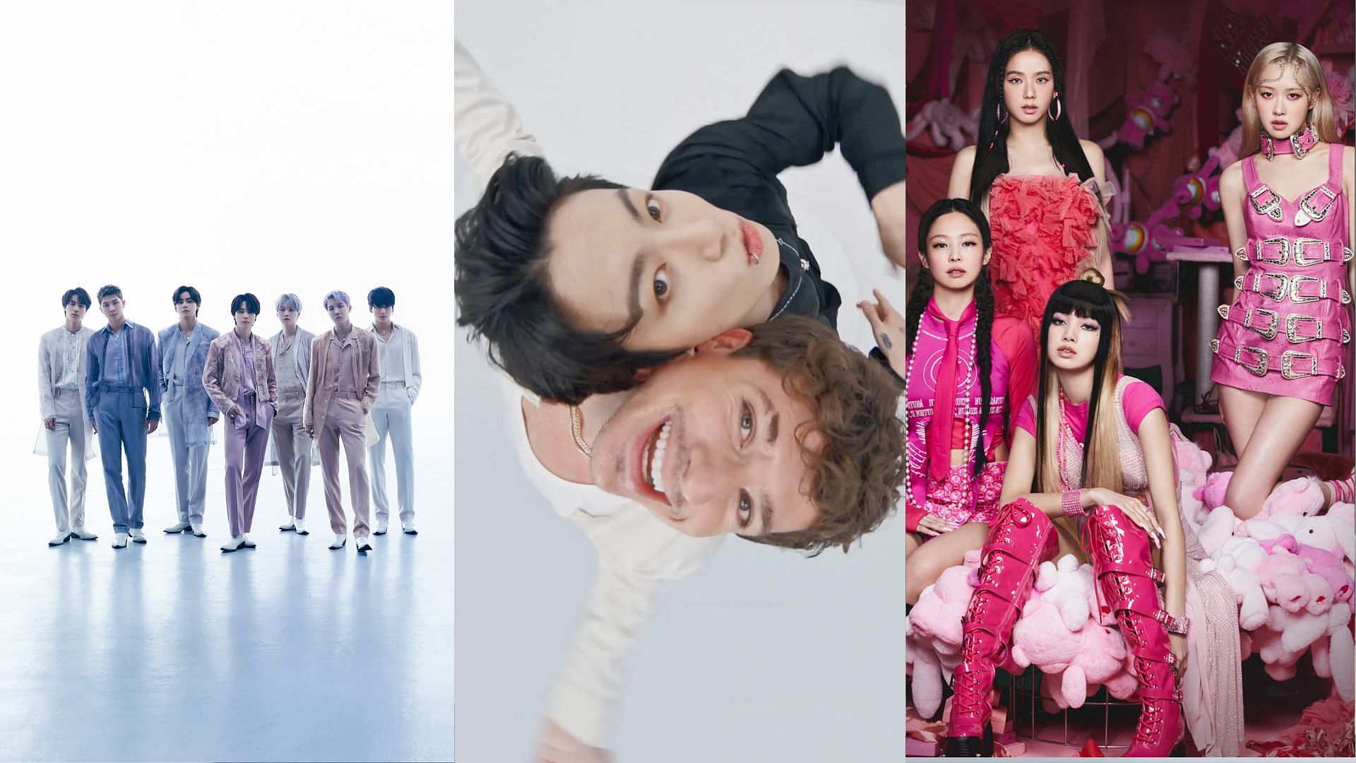 BTS, Jung Kook, and BLACKPINK score two or more nominations at the PCAs 2022 (Images via Twitter/BIGHIT_MUSIC, Instagram/charlieputh, Twitter/ygent_official)