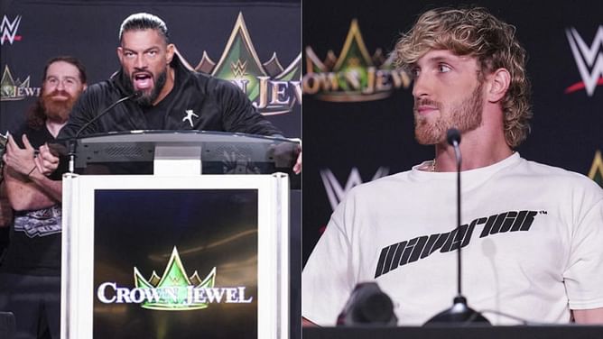 WWE Crown Jewel में Roman Reigns vs Logan Paul मैच में किसकी होगी जीत, चैंपियनशिप मुकाबले का नतीजा लीक?