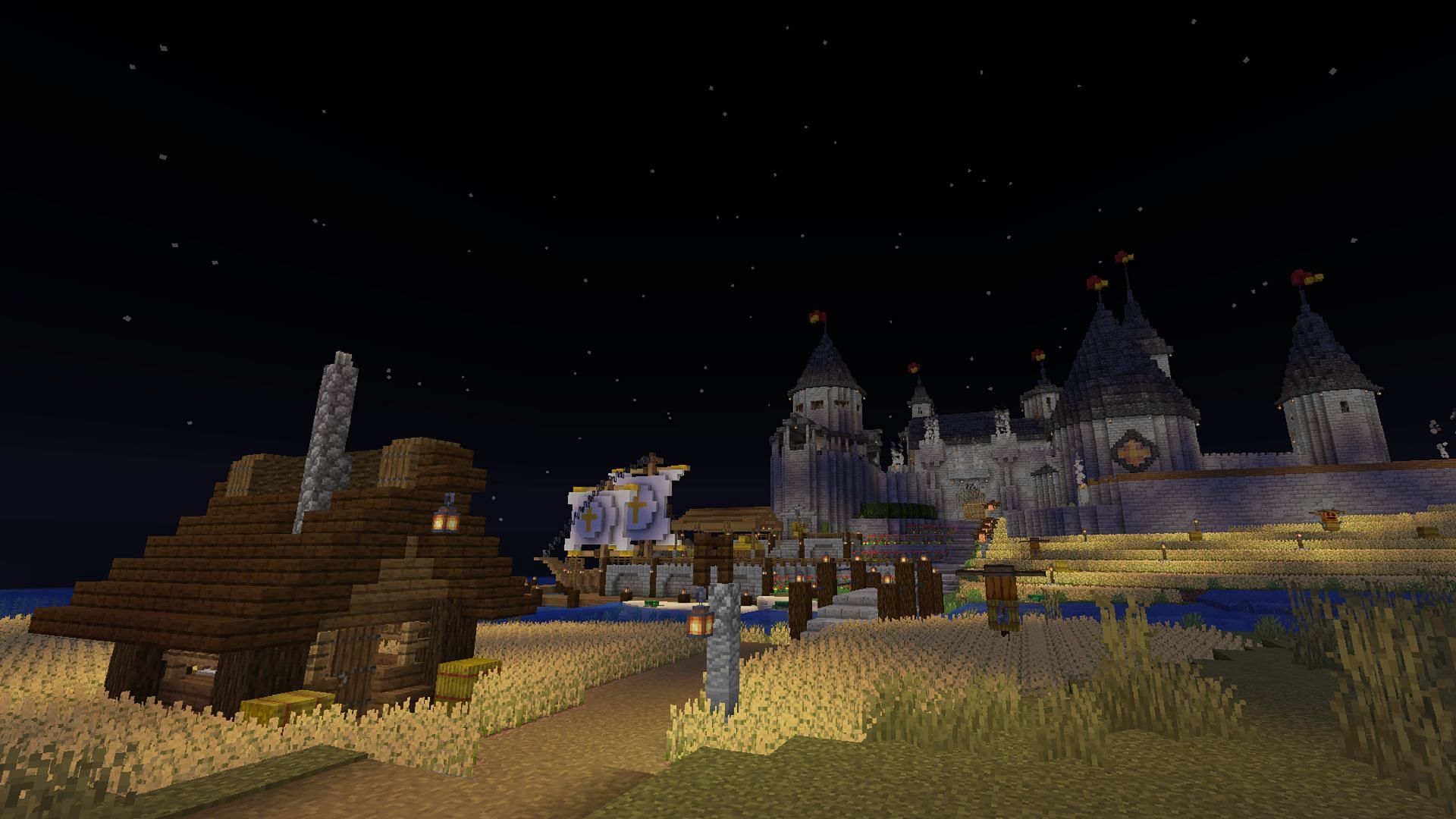 A mighty castle showcased in Worlds Collide (Image via Tanner_L/Minecraft Maps)