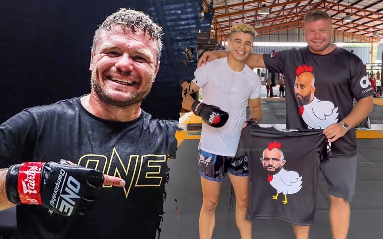 Anatoly Malykhin (L)has a unique birthday gift for Fabricio Andrade (R). | Photo by ONE Championship