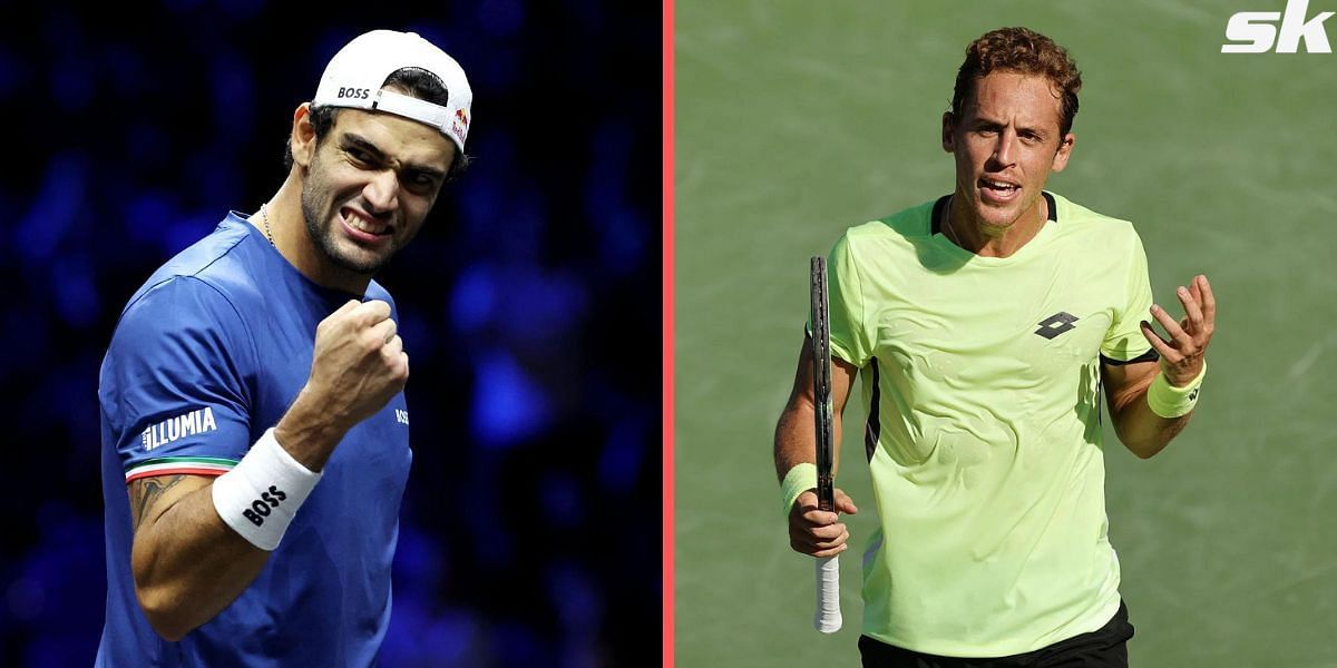 Matteo Berrettini (L) and Roberto Carballes Baena