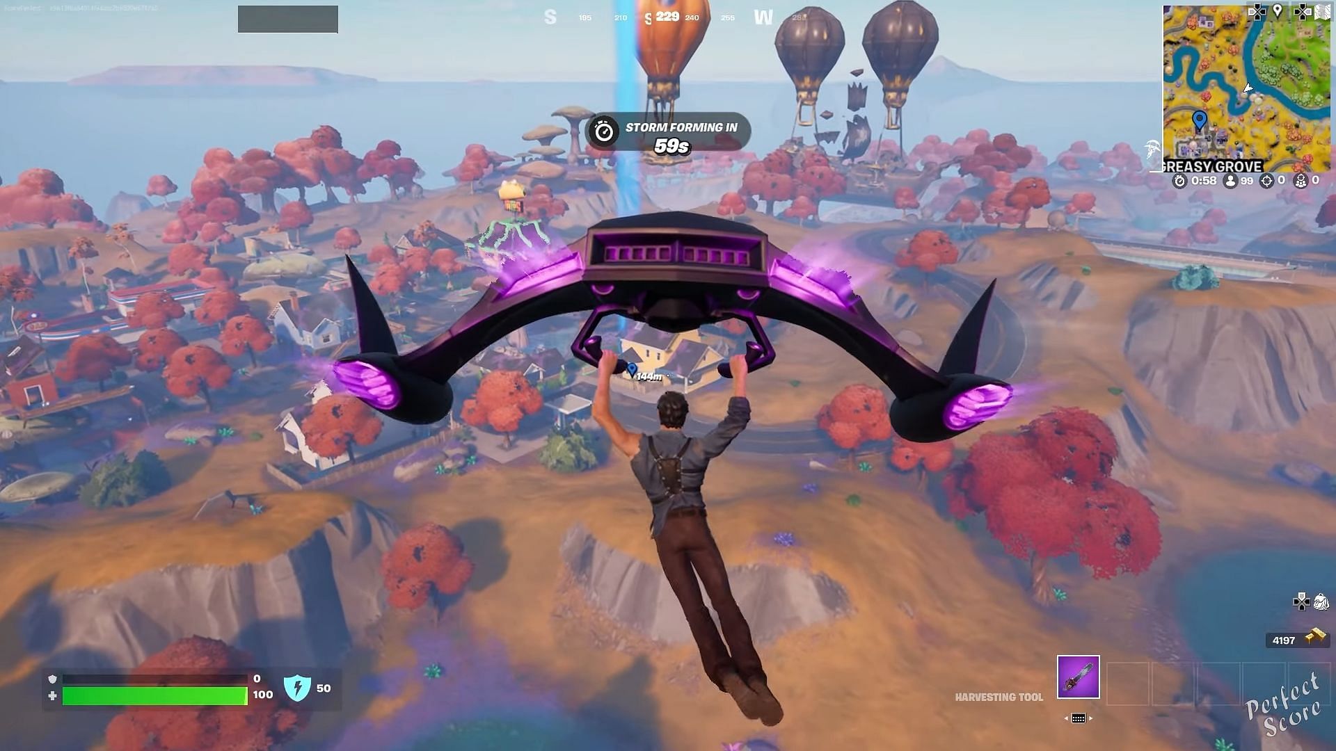 Greasy Grove is a great place to complete the latest Halloween challenge (Image via Epic Games)