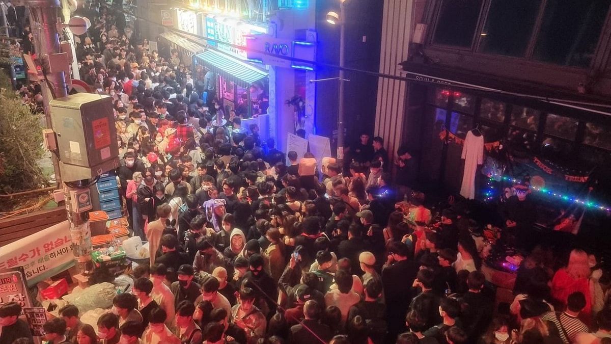 Itaewon Halloween celebration resulted in a crowd surge which killed 153 partygoers (Image via Twitter) 