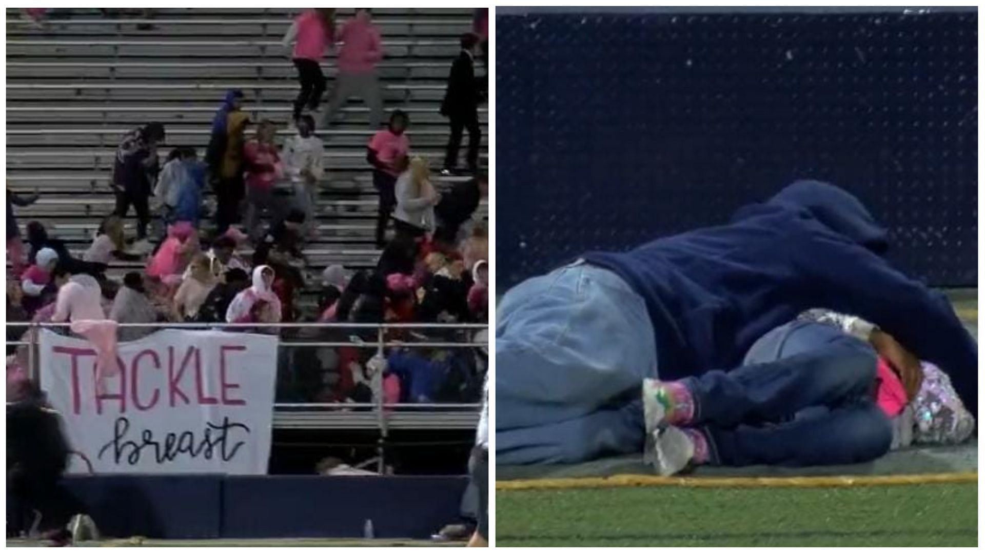 A high school football game in Ohio came to a halt due to gunfire (Images via Twitter @/ChadBlue83)