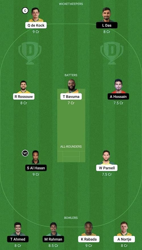 SA vs BAN Dream11 Prediction Team, Head To Head League