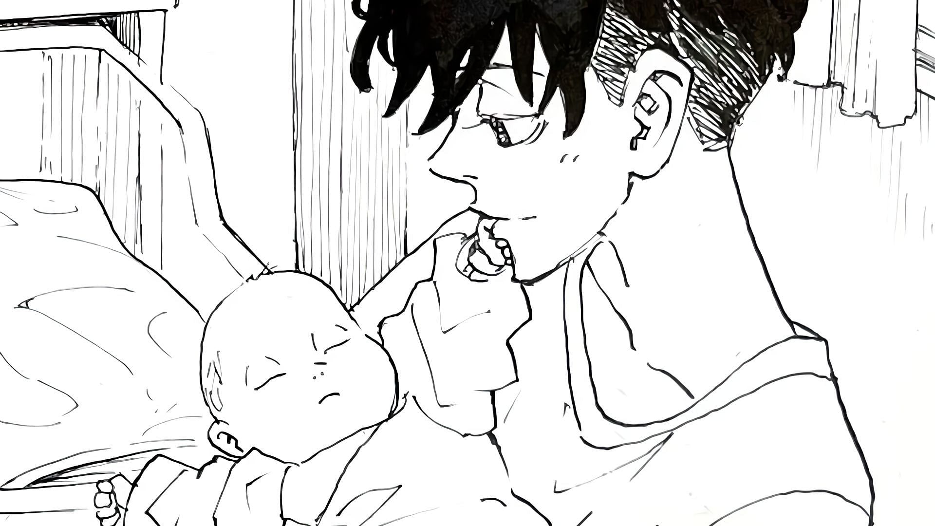 Shinichiro and his baby brother Mikey (Image via Ken Wakui, Kodansha)