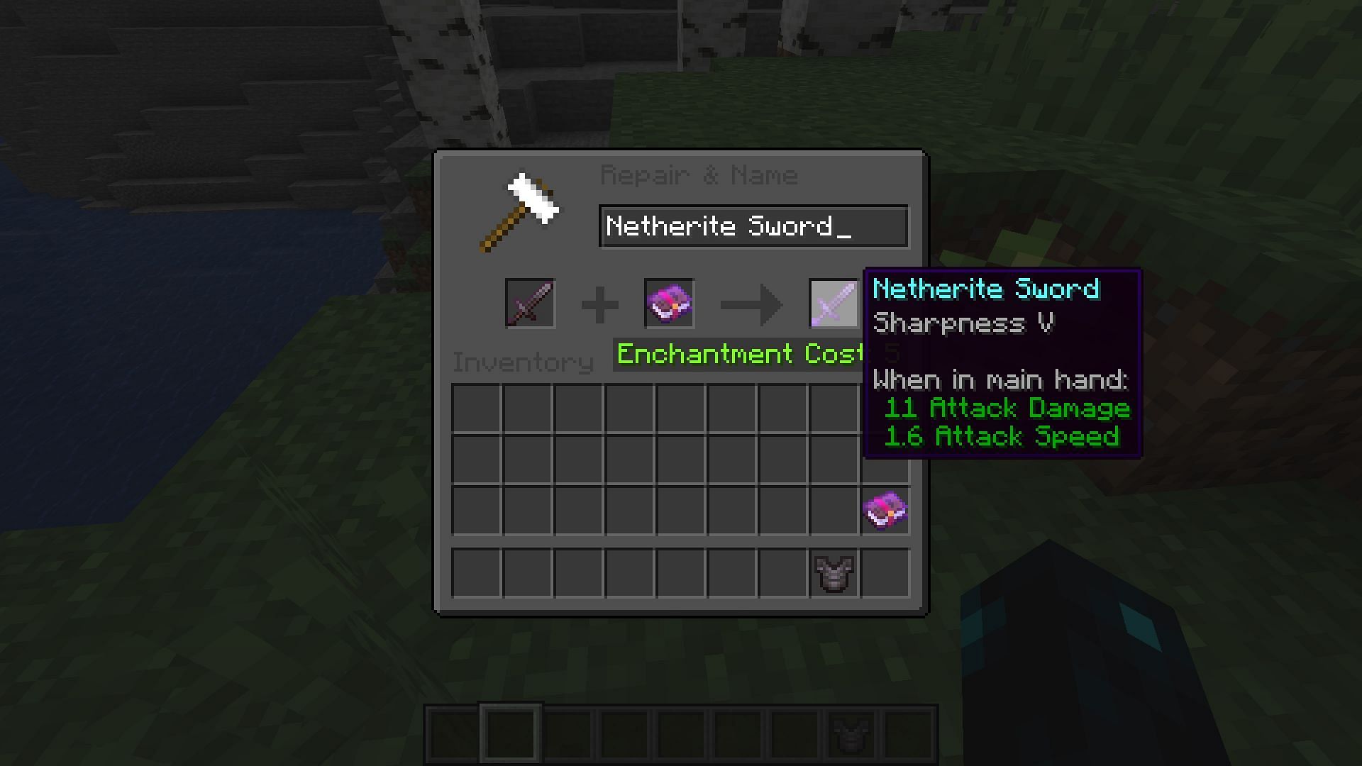 Sharpness increases the overall attack damage of weapons in Minecraft (Image via Mojang)
