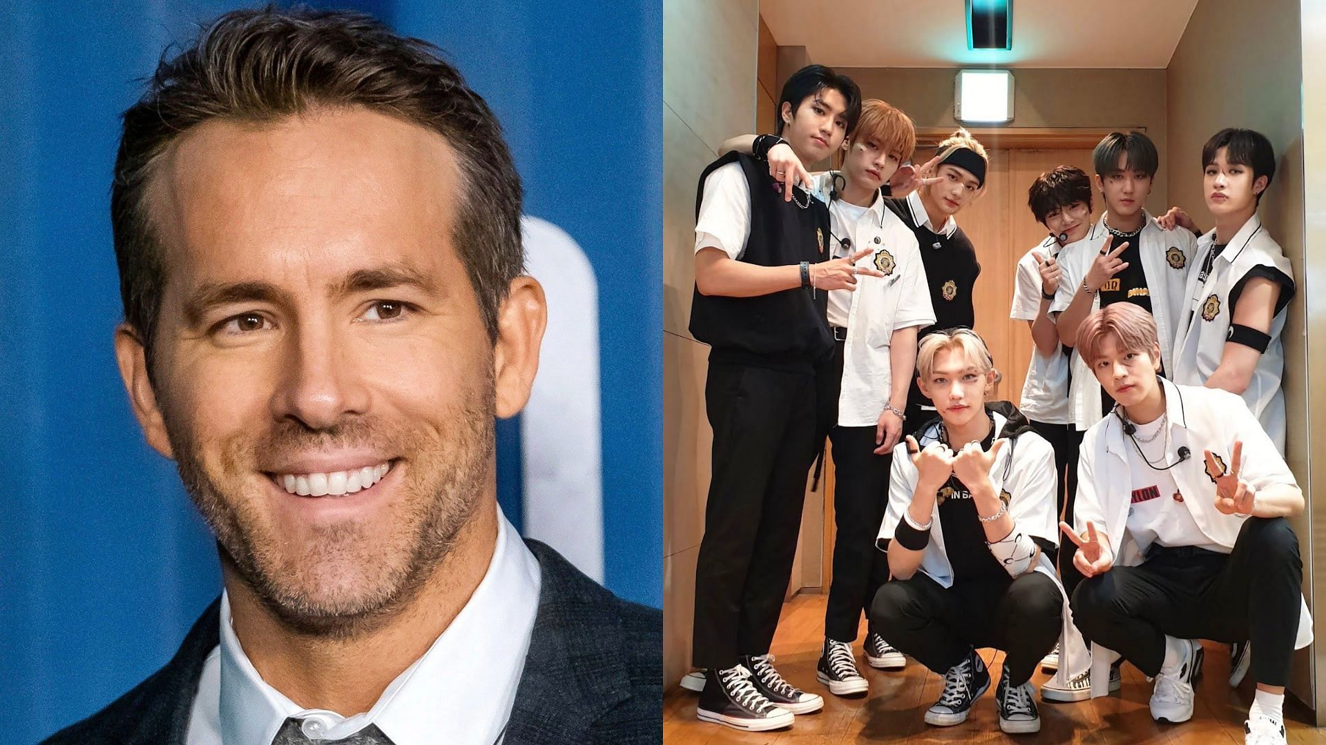 Ryan Reynolds and Stray Kids have had many fun interactions in the last few years. (Image via Twitter/ @TaylenaAlwyn, @Stray_Kids)