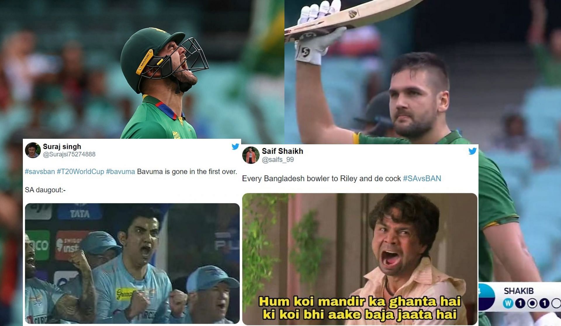 Fans react after South Africa post 205/5 against Bangladesh on Thursday