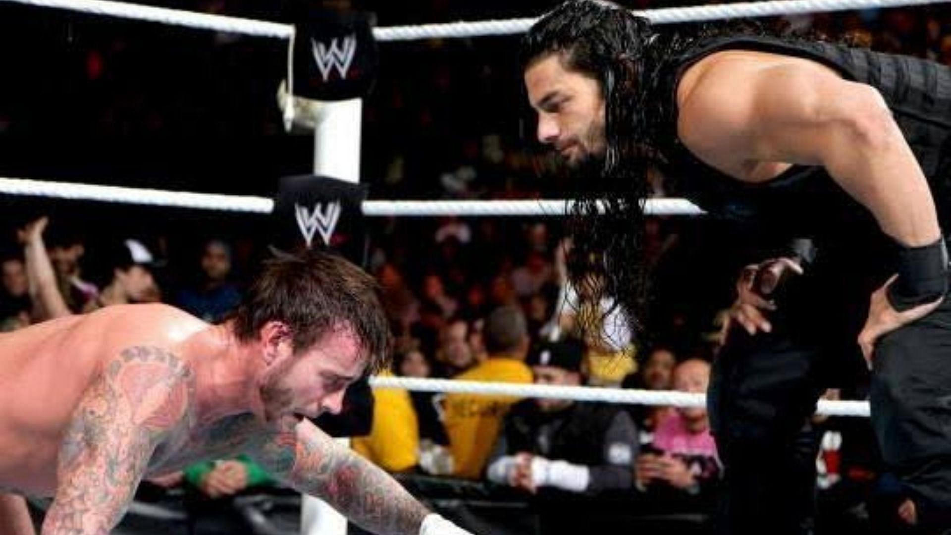 Reigns and Punk clashing during The Shield&#039;s feud with the star.